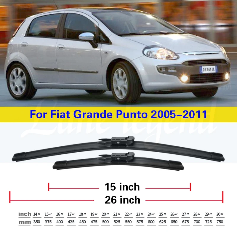 Wiper Front Rear Wiper Blades Set For Fiat Grande Punto 2005-2011 Windshield For FIAT Punto Evo 2009-2013 2010 2011 26\