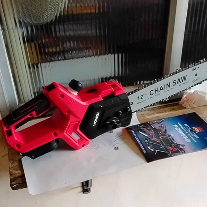 Cordless chainsaw household firewood sawing small handheld electric chain saw outdoor tree felling saw electric logging saw
