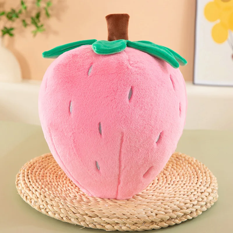 Lindo juguete de peluche Kawaii de fresa rosa, muñeco de peluche, almohada de fruta bonita para niños, regalo de cumpleaños y Navidad, decoración para habitación de niñas, cojín para sofá