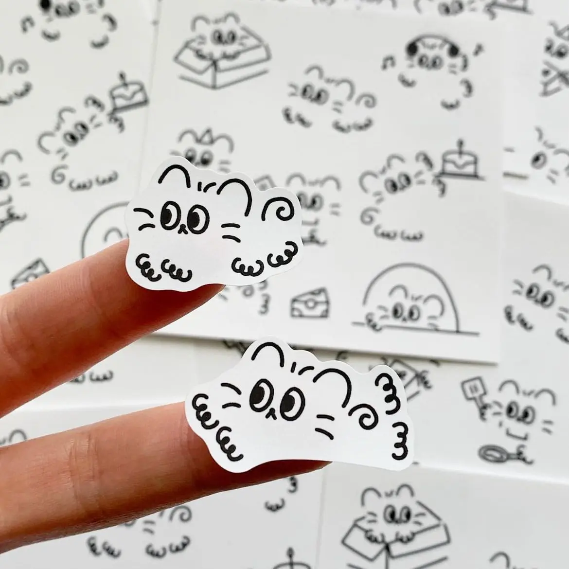 

Korean Ins Style Cat Stickers Hand Drawn French Cute Animal Decals Waterproof for Laptop Phone Suitcase Scrapbooking