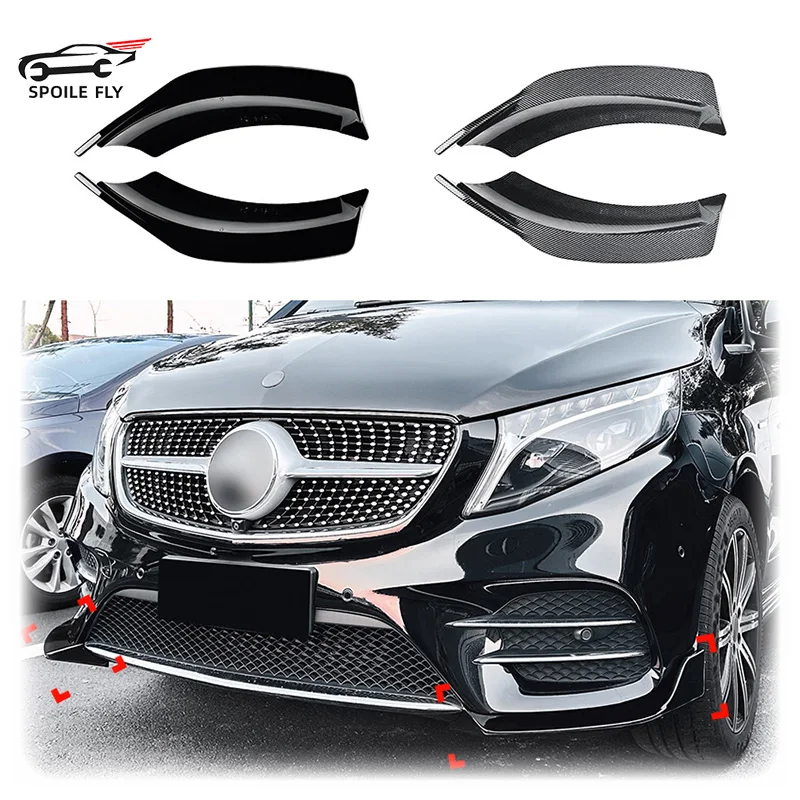 

2016 To 2020 For Mercedes-Benz V-Class W447 V260 AMG Line Front Bumper Lip Spoiler Splitter Diffuser Cover By ABS Body Kit