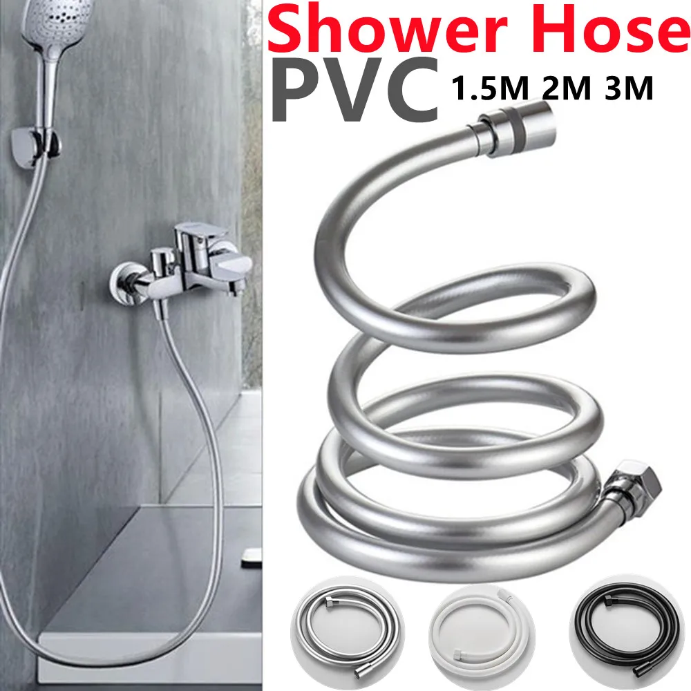 1.5M 2M PVC High Pressure Smooth Shower Hose for Bath Handheld Shower Head Flexible Hose G1/2 Universal Interface Anti-winding