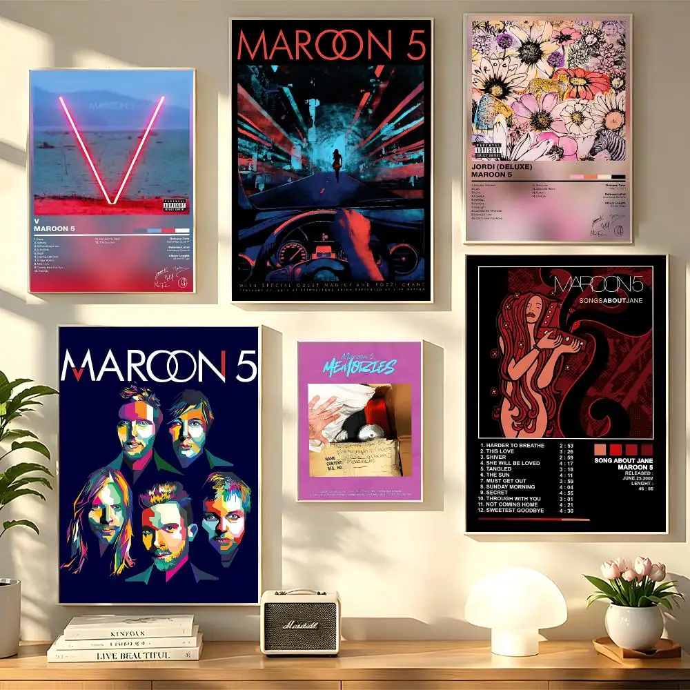 Pop Band M-Maroon 5 Poster Decorative Wall Sticker Mural Photo Print for Bedroom Living Room Hallway Home Decor Gift