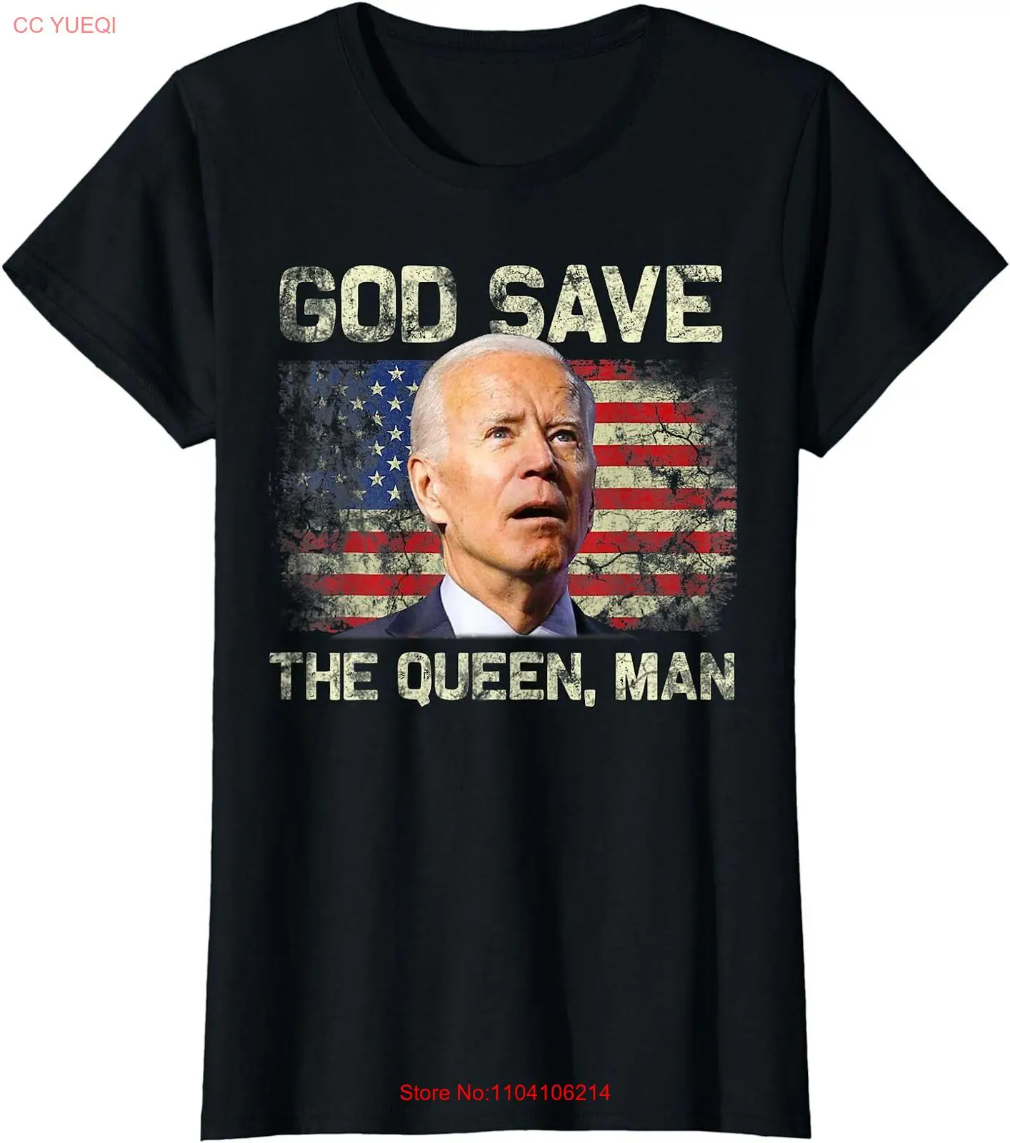 God Save The Queen Man Funny Joe Biden Gift Ladies' Crewneck T-Shirt