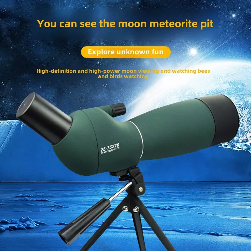 New Bird Watching Mirror 25-75X70 High Definition High Magnification Cross-border Field Bee Hunting Variable Magnification