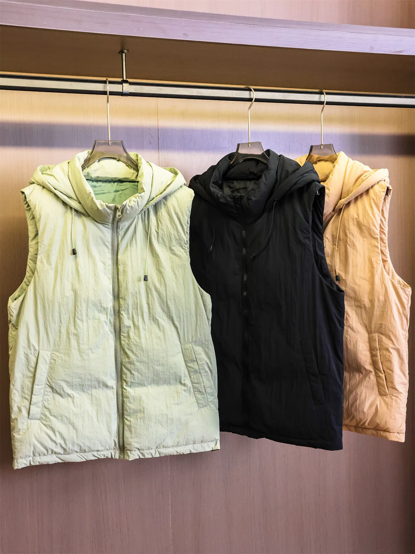 Thickened Cotton Hooded Vest Women's Fashionable Pure Color Sleeveless Jacket Winter Warm Outerwear M856 Casual All-match