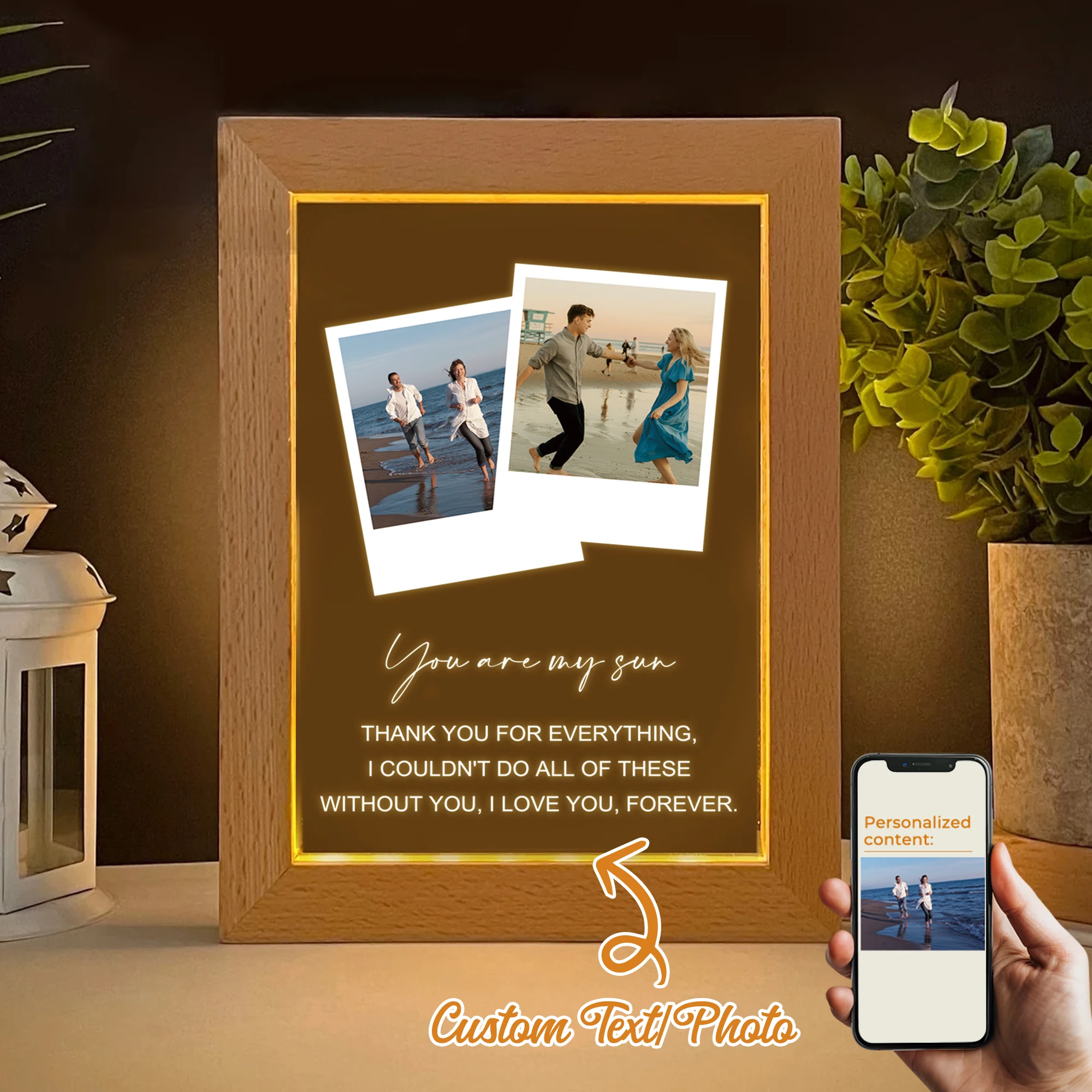 

Personalized Couple Photo LED Night View Photo Frame Custom Gift Family Living Room Bedroom Dining Room Home Decor