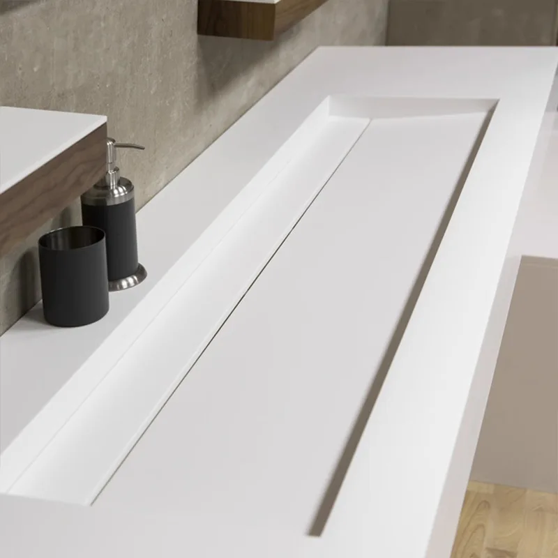 Minimalist style designer model, skin feeling hidden drainage basin face wash basin hotel bathroom