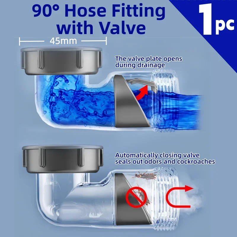 

Durable Wash Basin Drainage Pipe Kit Odor Proof Curved Kit Drain Pipe Joint Universal Useful Downpipe Tube Pipeline Accessory