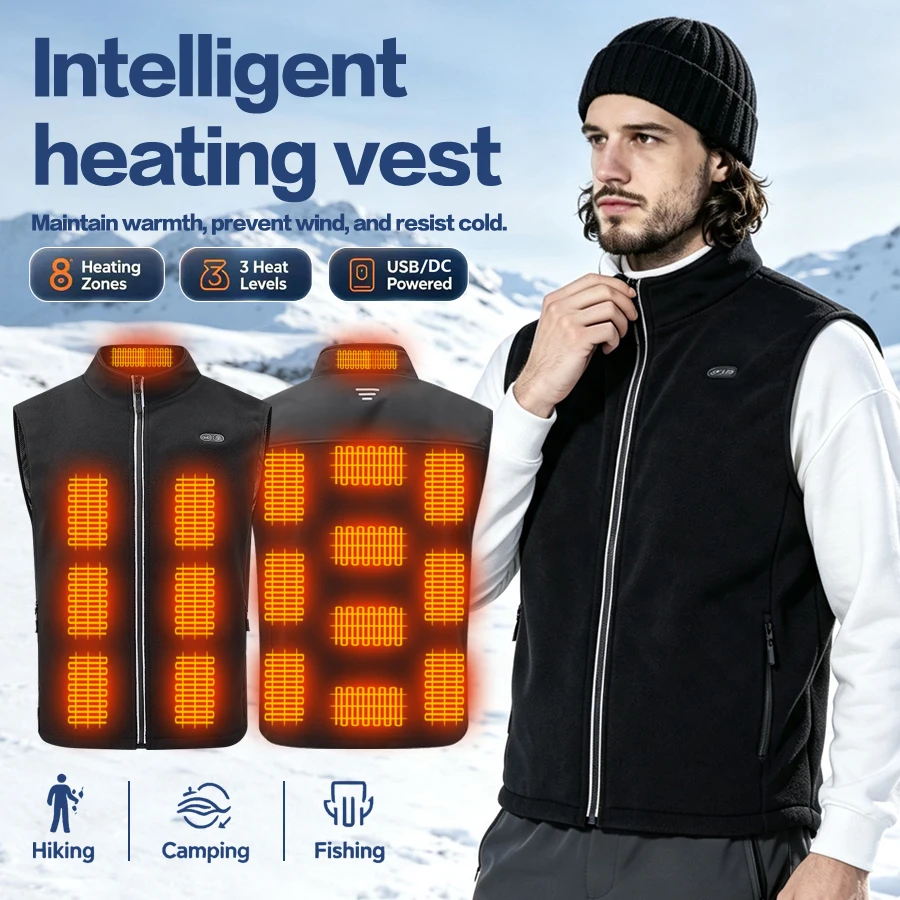 Zone 17 Smart Heating Vest with Zipper, Outdoor Activity Insulating and Warmth-Providing Jacket, Does Not Include Power Pack. Ca