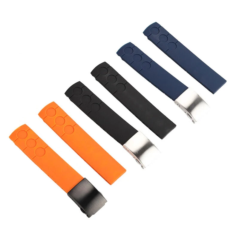 Soft silicone strap for Tissot PRS 516 series T044.417A/T100 silicone watch strap 20mm folding buckle waterproof watch strap