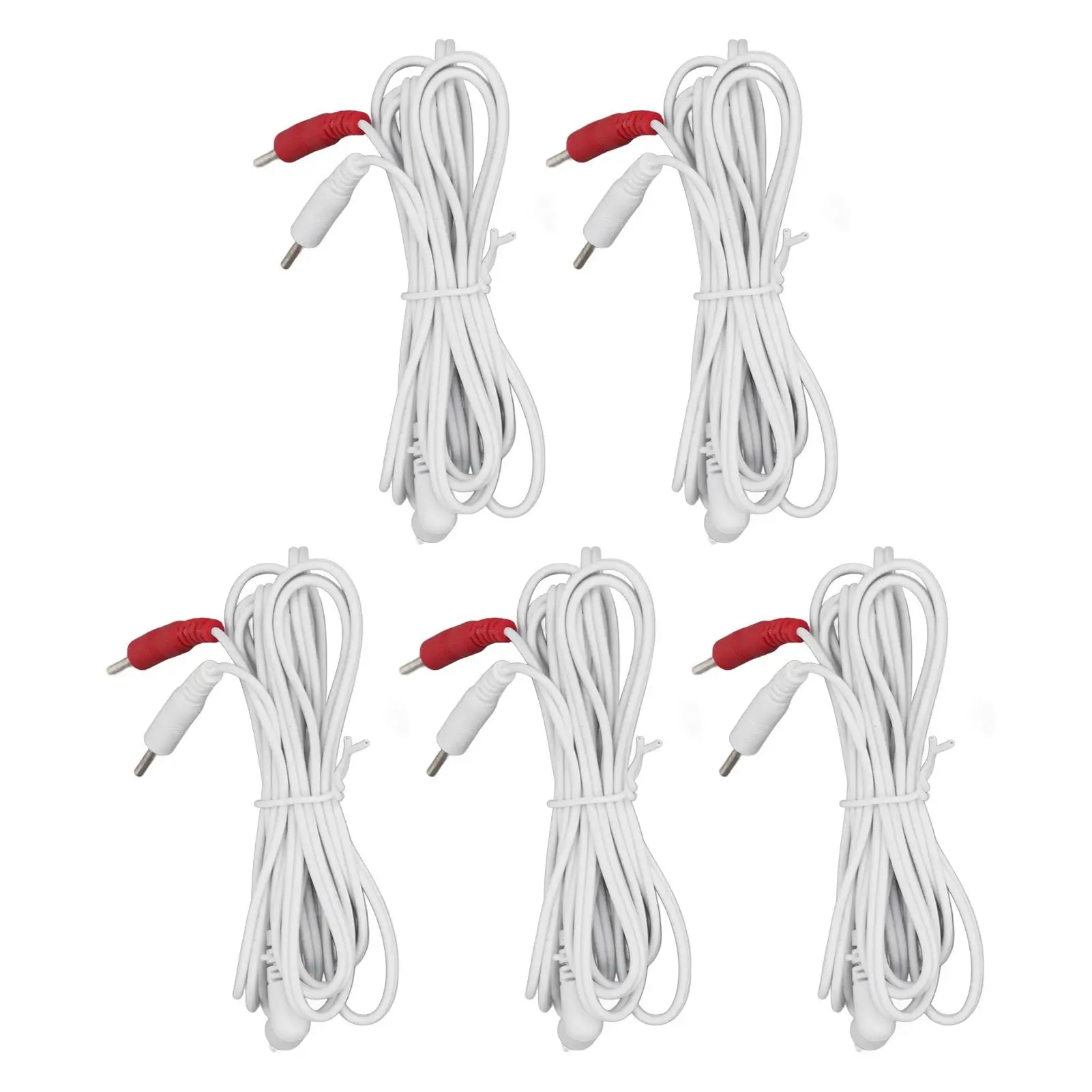 

5PCS 2.5mm White Elbow Electrode Wire 1.5m Length for Digital for therapy Massage Instruments
