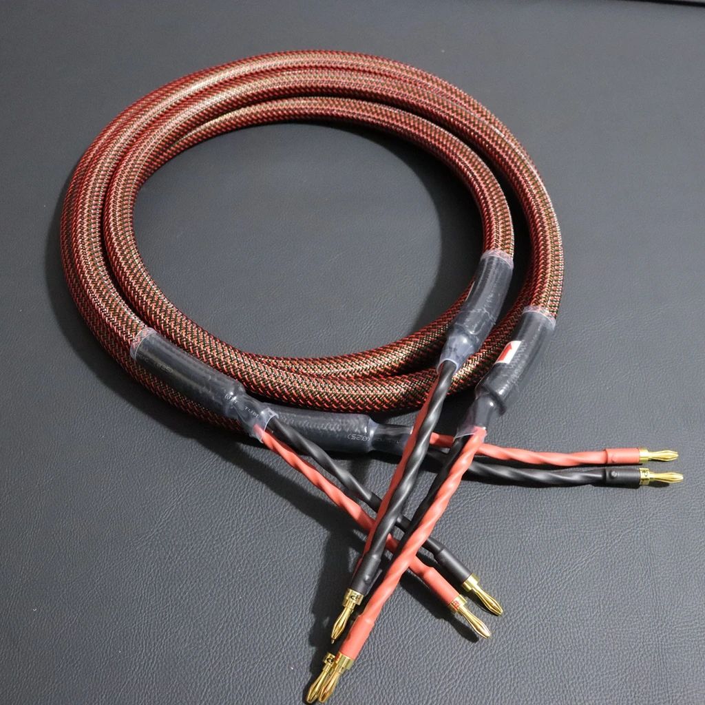 

1 Pair Hi-end Van Den Hul Speaker Cable OCC Silver Plated conductor HiFi Audio Line Banana/Y spade Plug