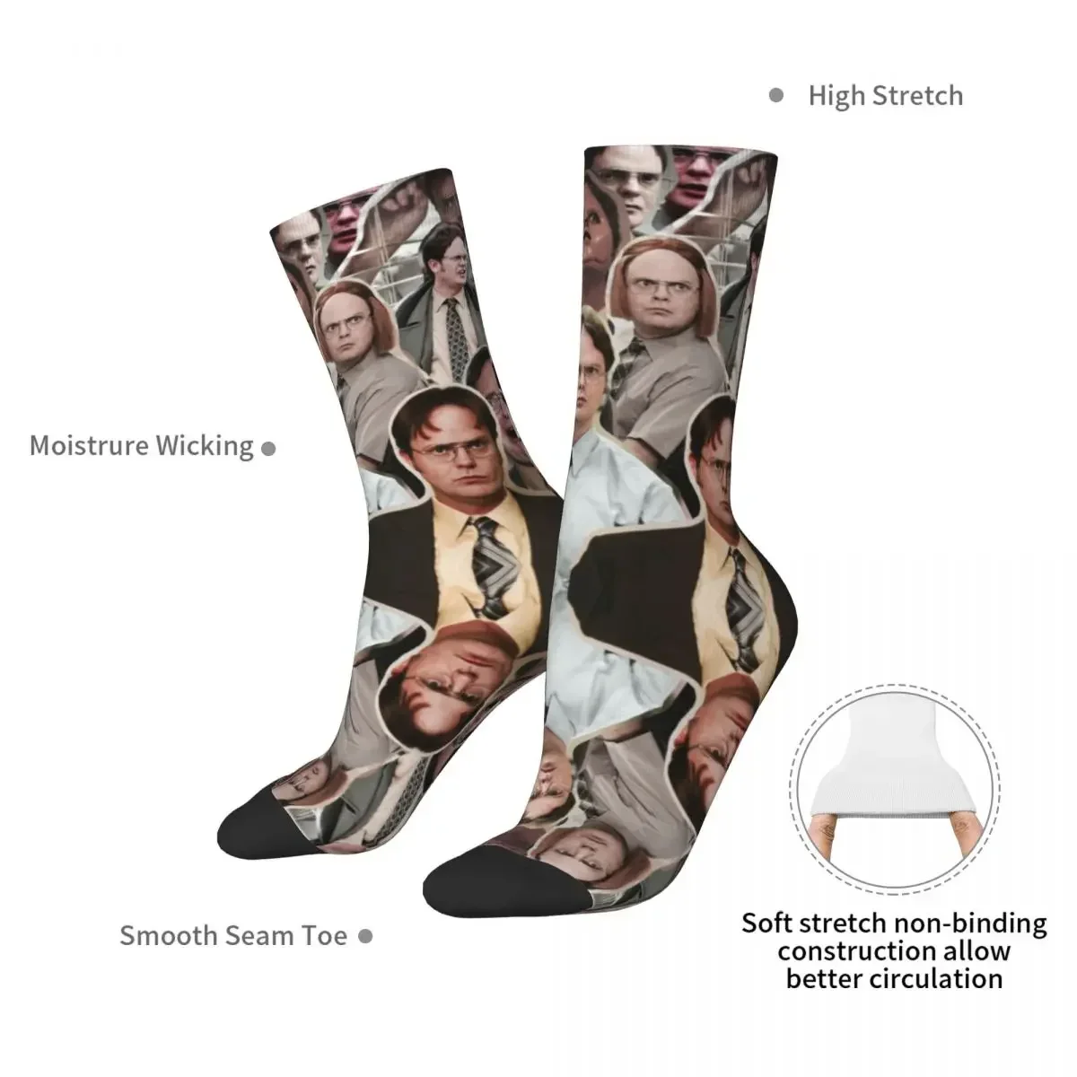 Willie Schrute-calcetines largos de oficina para hombre y mujer, medias absorbentes de sudor Harajuku, accesorios para todas las estaciones, regalos