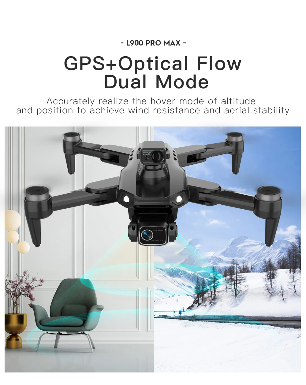 LYZRC L900 PRO MAX Laser obstacle avoidance GPS Drone 8K Professional HD Camera 5G WIFI Foldable Quadcopter Brushless Motor Dron view 3