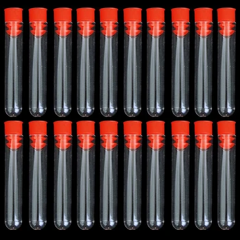 20 Pcs Non-Voltooid Plastic Test Tubes Lab Test Tool Met Schroefdop Transparant, 12*60Mm