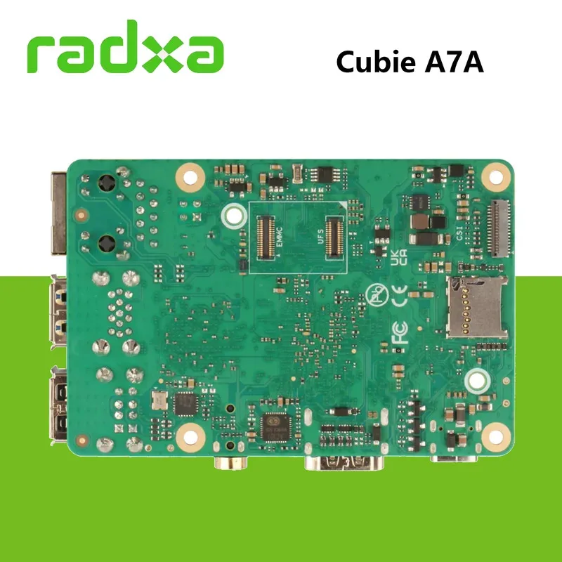 Radxa Cubie A7A Single Board Computer Allwinner A733 Soc Optioneel LPDDR5 RAM 3TOPS NPU Ondersteuning NVMe SSD en POE WiFi 6/BT 5.4