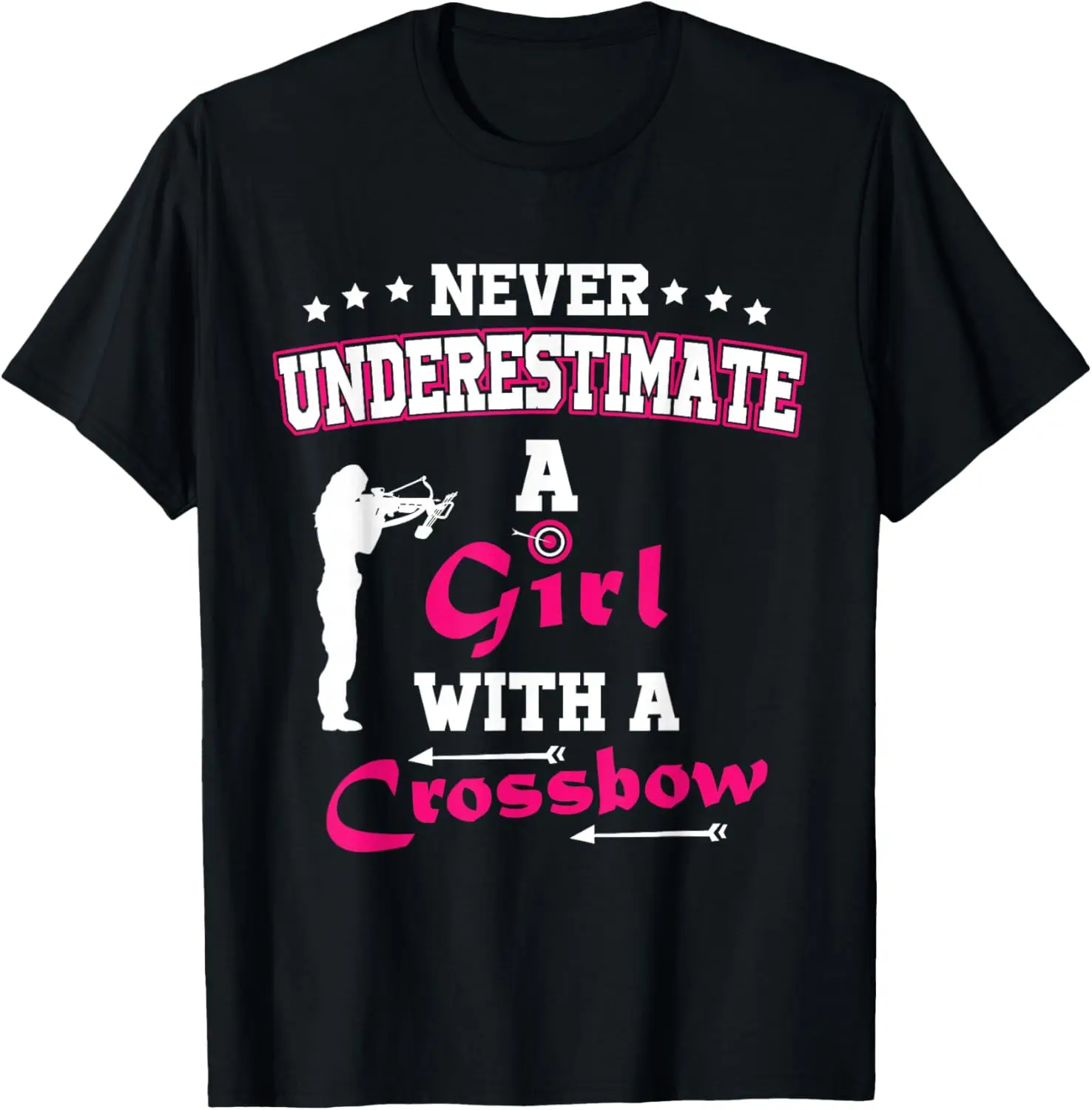 Crossbow Girl Medieval Archery T-Shirt 100% Cotton Trendy Y2K Short-Sleeve Tee-Soft, Quick-Drying, Moisture-Wicking; Ideal