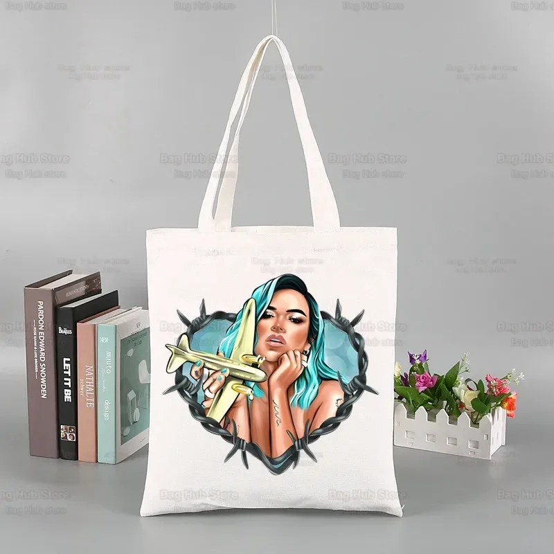 Karol G Music Singer Shopper Bags Shopping Bag Bichota Manana Sera Bonito Tote Bag Shoulder Bag Canvas Bag Large College Handbag