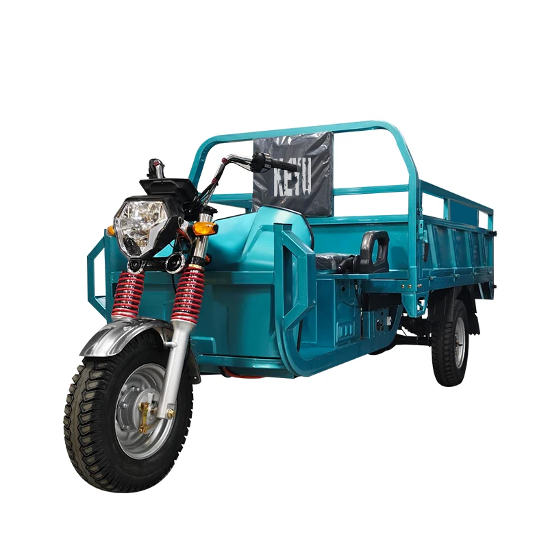 Keyu 60V 2000W Electric Cargo Tricycle 1 Ton Load Capacity Heavy Duty Shock Absorption Waterproof 3-Wheeler for Cargo Transport
