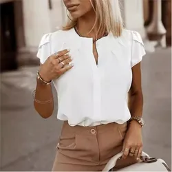 Summer Short Sleeve White Shirts For Women 2024 Casual Loose Top Mujer Ladies Blouse Elegant New In Blouses