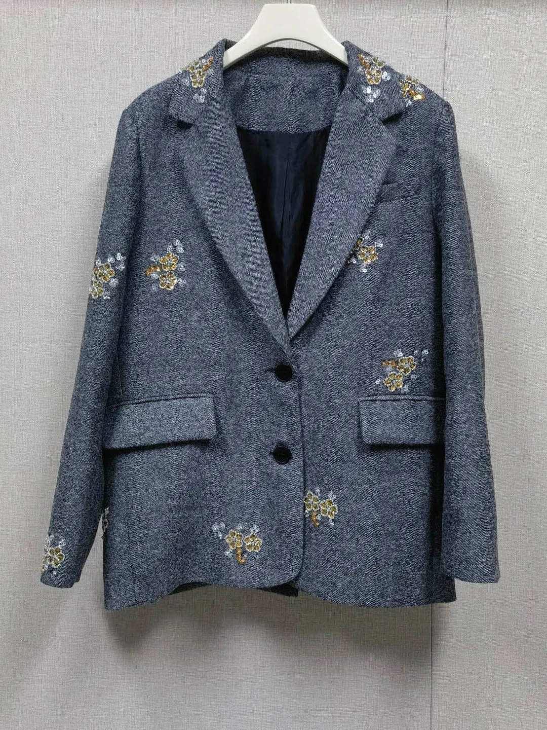 

Костюм Ele ey с вышивкой и блестками на одной пуговице, джет, юбка с высокой талией, брюки, женская модная осенне-зимняя повседневная одежда DBNY