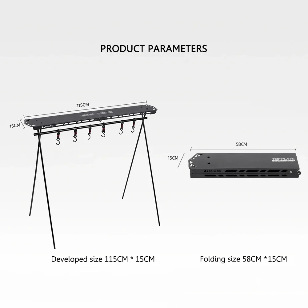 Tripod lentera berdiri aluminium Aloi, dudukan berkemah, braket piring bengkok untuk piknik untuk BBQ Backpacking Hiking