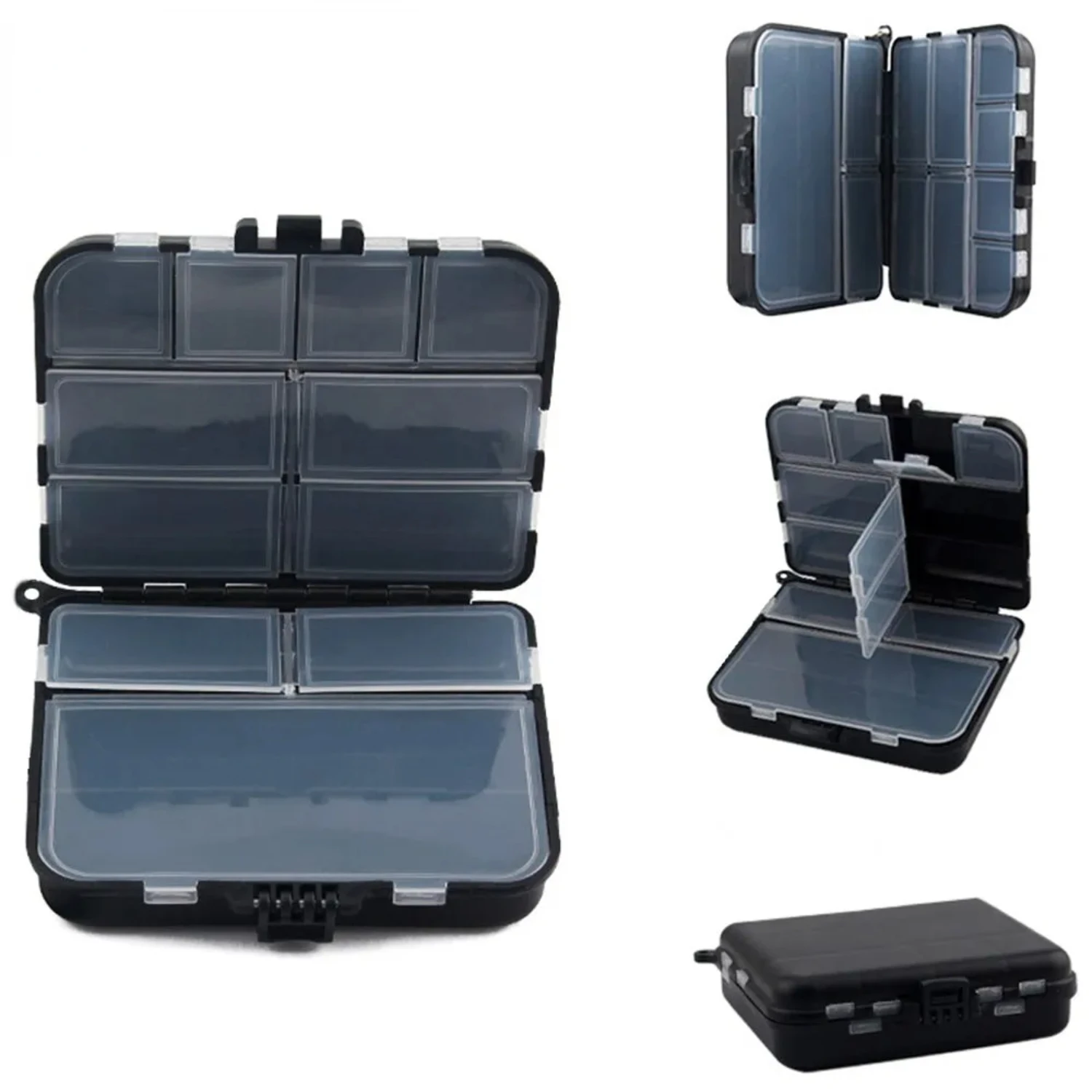 

Composable Space Plastic Fishing Tackle Box 2 Layers 12 Individual Compartments Spacer Portable Container Bait Hook Case