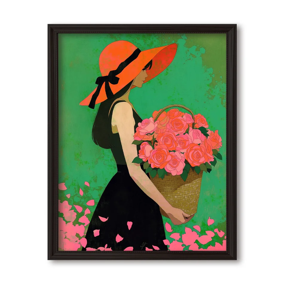 GATYZTORY Painting By Numbers On Canvas Arts Flower holding woman Art Stuff Coloring By Numbers