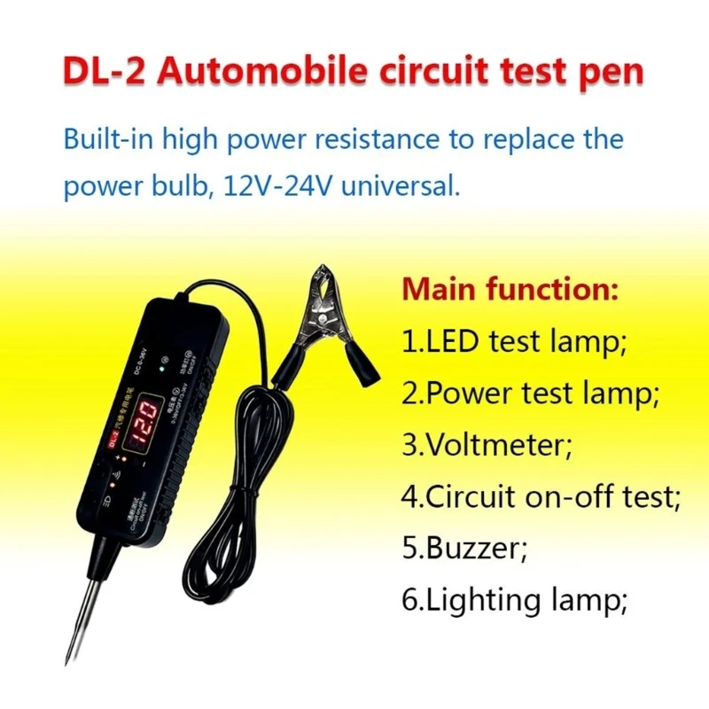 Electrical System Tool for Automotive Testing Short Circuit Detector Vehicle Pulse Sensor Signal Light Testing Pen Probe