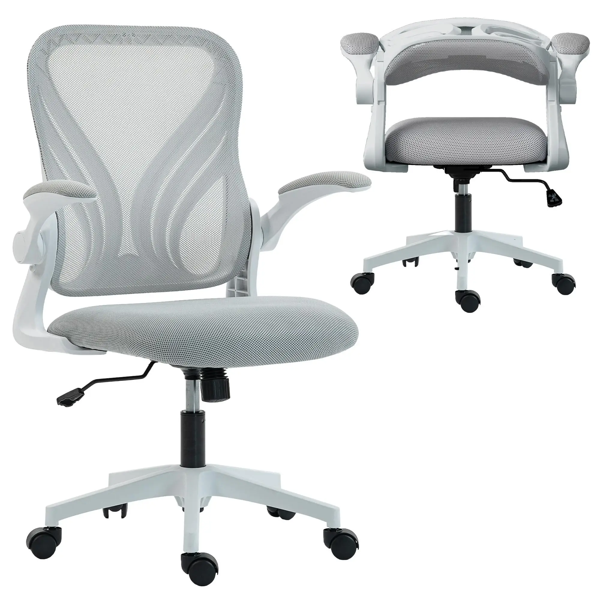 Chaise de bureau ergonomique avec revêtement en maille, dossier pliable, hauteur de siège réglable, rotation à 360° °   Fonction rotative verte