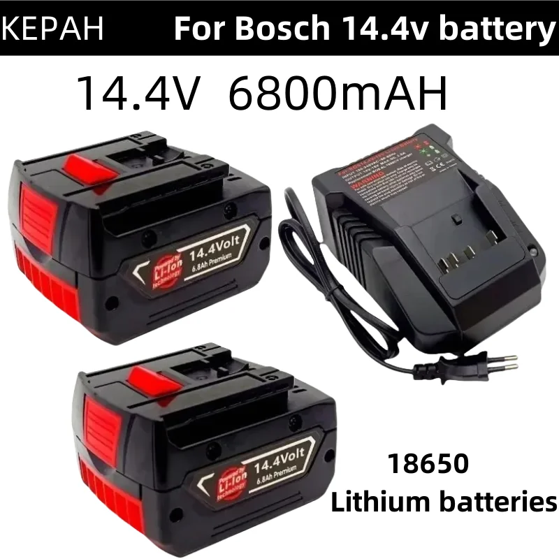 100% New Pro core 14.4V 6800mAh 18650 Lithium-Ion Battery Pack GBA18V80 for Bosch 14.4Volt MAX Cordless Power Tool Drills