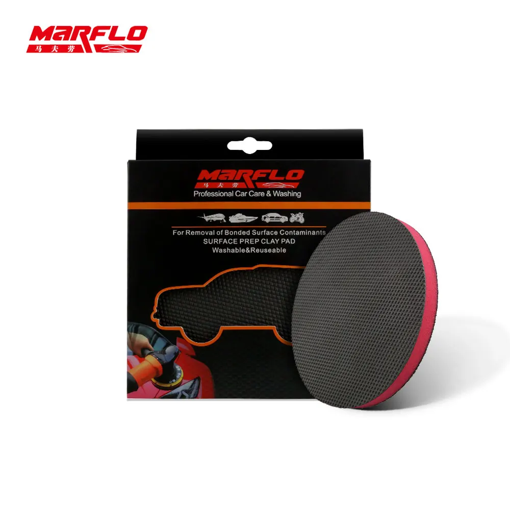 130mm MARFLO Magic Clay Pad Bar Mitt Car Care Wash Cleaning Polishing Sponge Wax Applicator Car Paint Repair Auto Skin