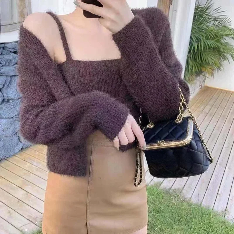 Sets Women Solid Various Colors Chic Sexy All Match Sweet Ins Daily New Spring Gentle Ladies Temperament Vintage Harajuku Trendy