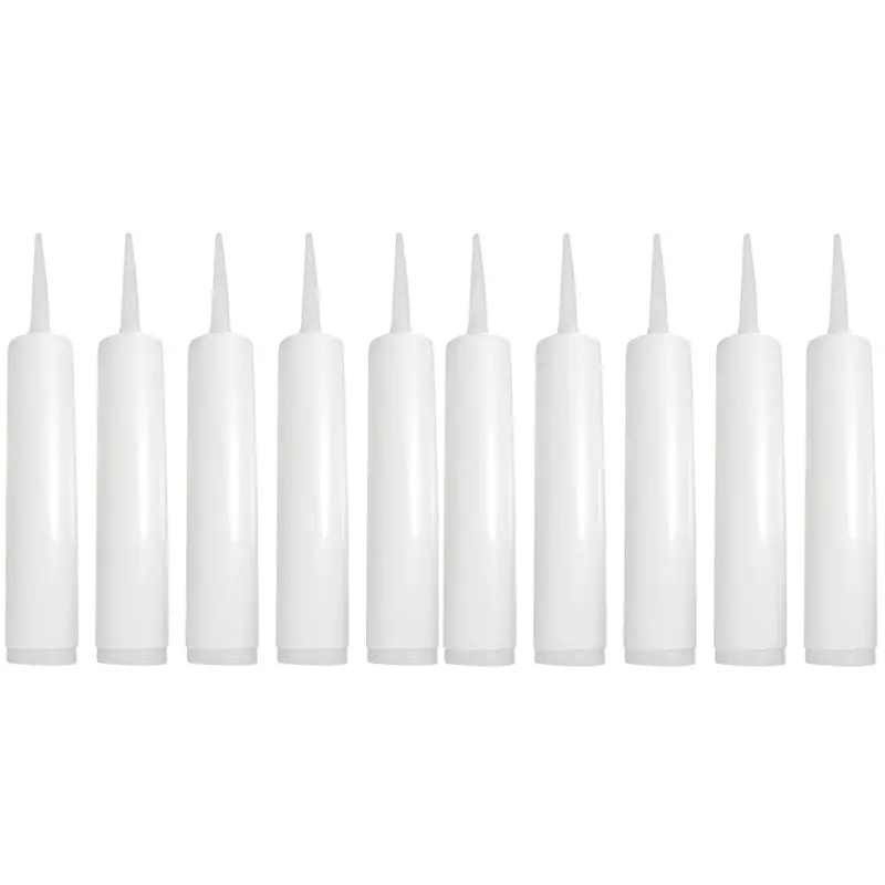 AT63-10Pcs Empty Caulking Reusable Fillable Sealant Pipes For Epoxy Grouting Tile Latex Cracks Repairing Leaks