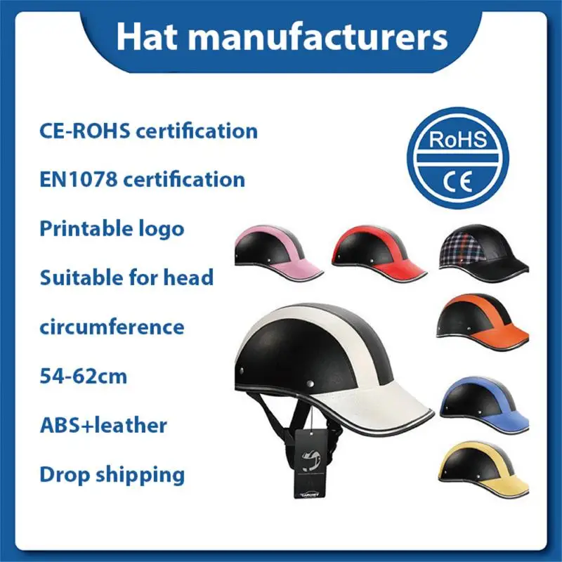 

Baseball Style Motorcycle Half Helmet Safety Hard Hat For Cafe Racer Chopper Scooter Half Face Vintage Summer