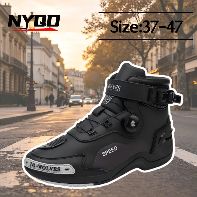 

Motorcycle Riding Boots Unisex Four Seasons Breathable Anti-slip Anti-fall Moto Touring Commuter Road Racing Knight Boots