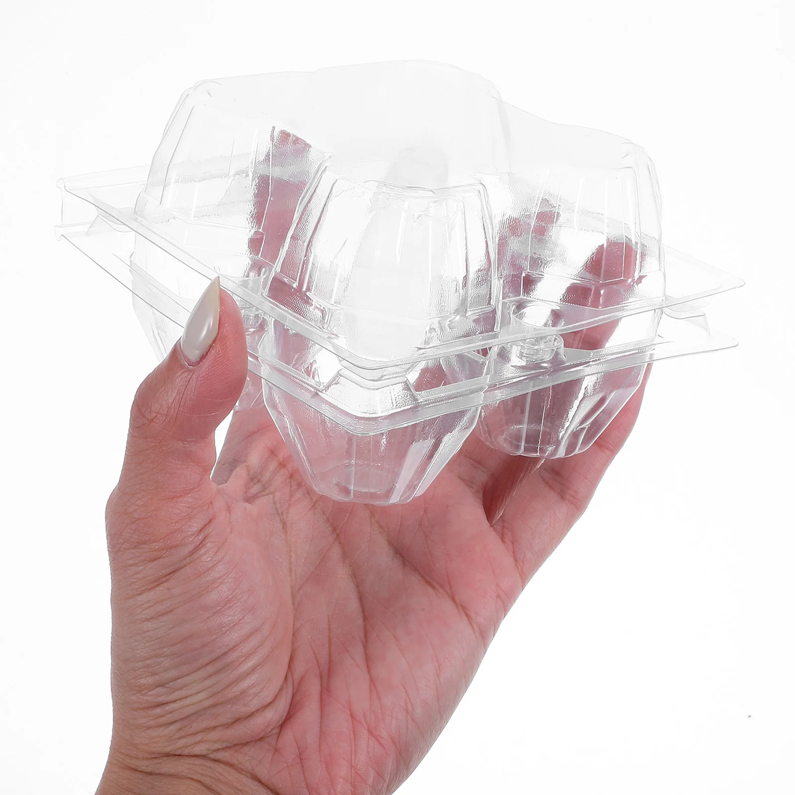 

50pcs 4 Grids Portable Transparent Egg Storage Container Carrier Box For Refrigerator Camping Picnic Large Capacity Stackable