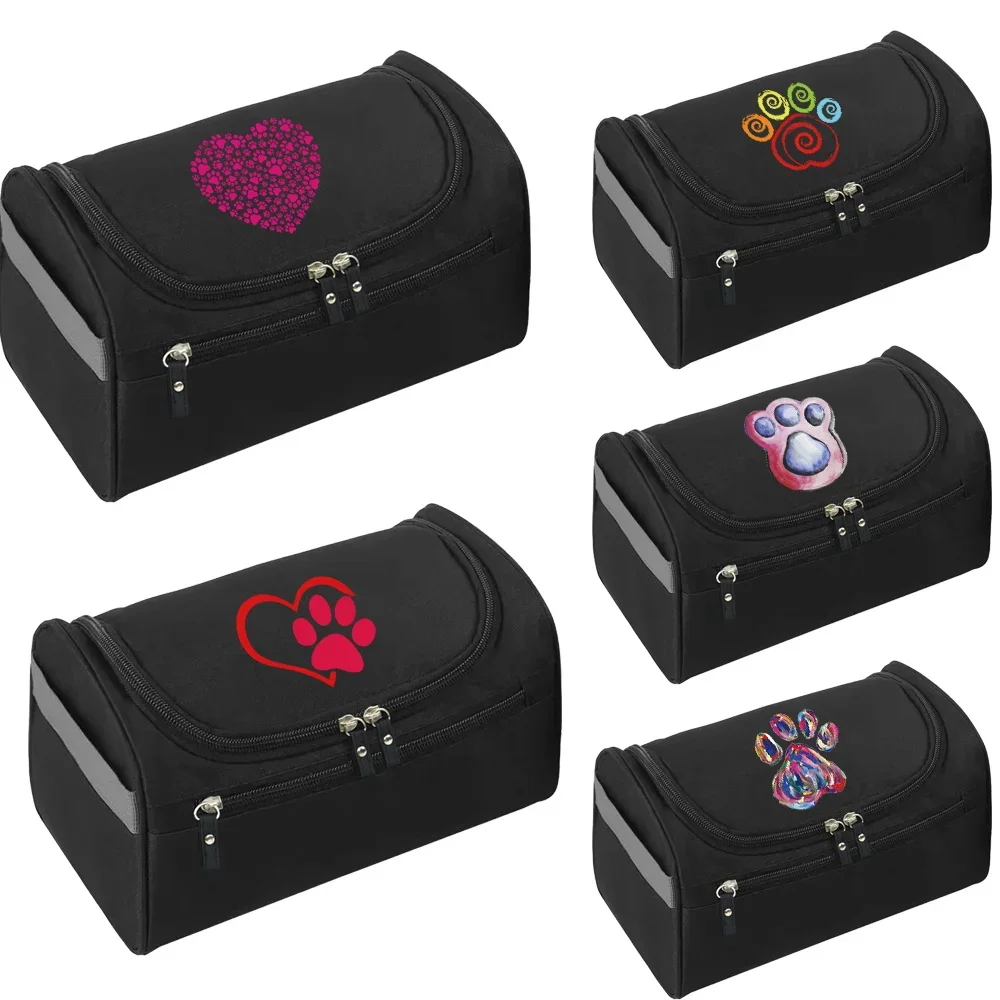 

Women's Hanging Toiletry Bag Makeup Wash Bags Cosmetic Packet Men Travel Organizer Make Up Case Footprints Print Handbag