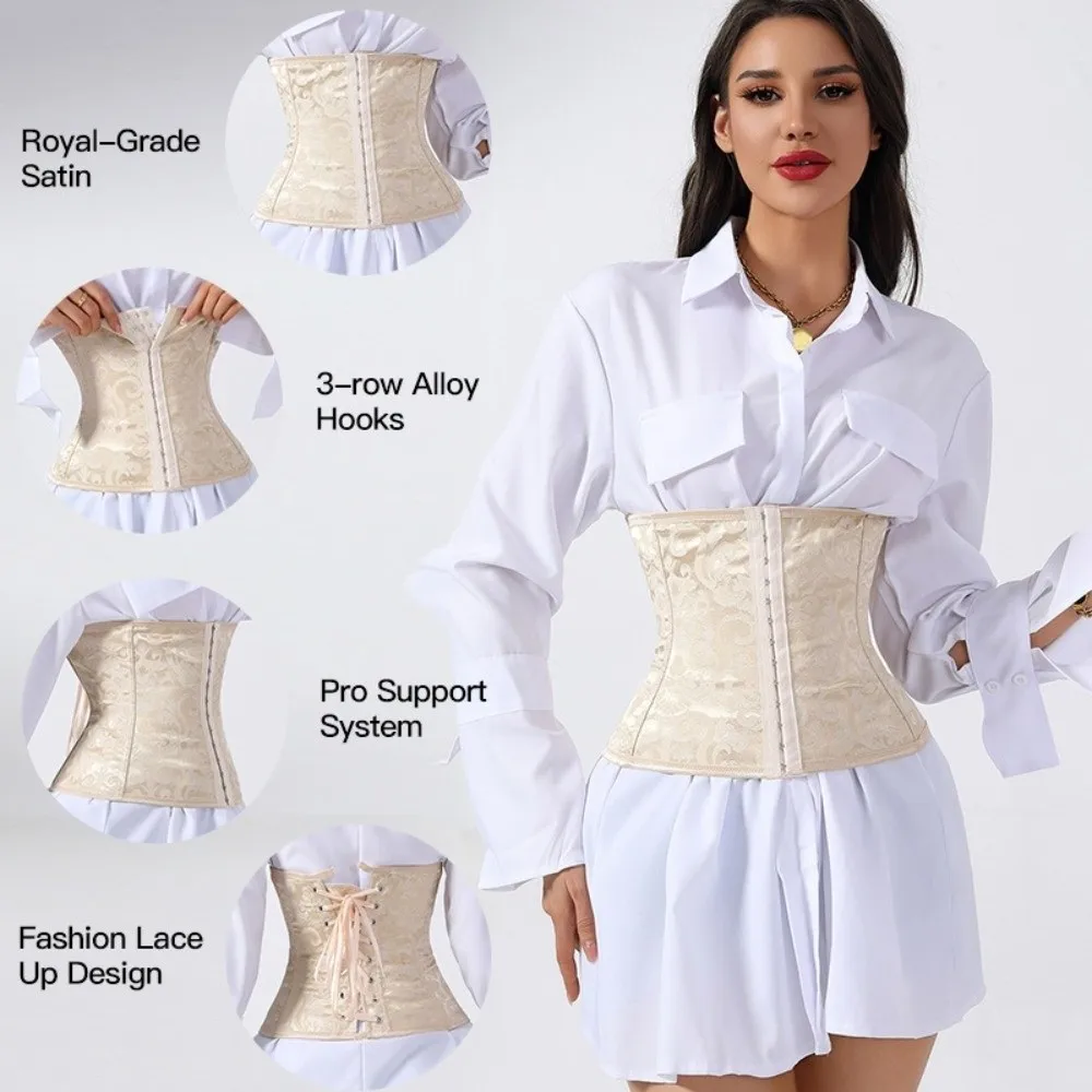 مشد جاكار أسود تحت الصدر مع 3 خطافات ودعم الصدر ملابس خارجية مشد نسائي الخصر الخصر المشكل التخسيس ارتداءها #2