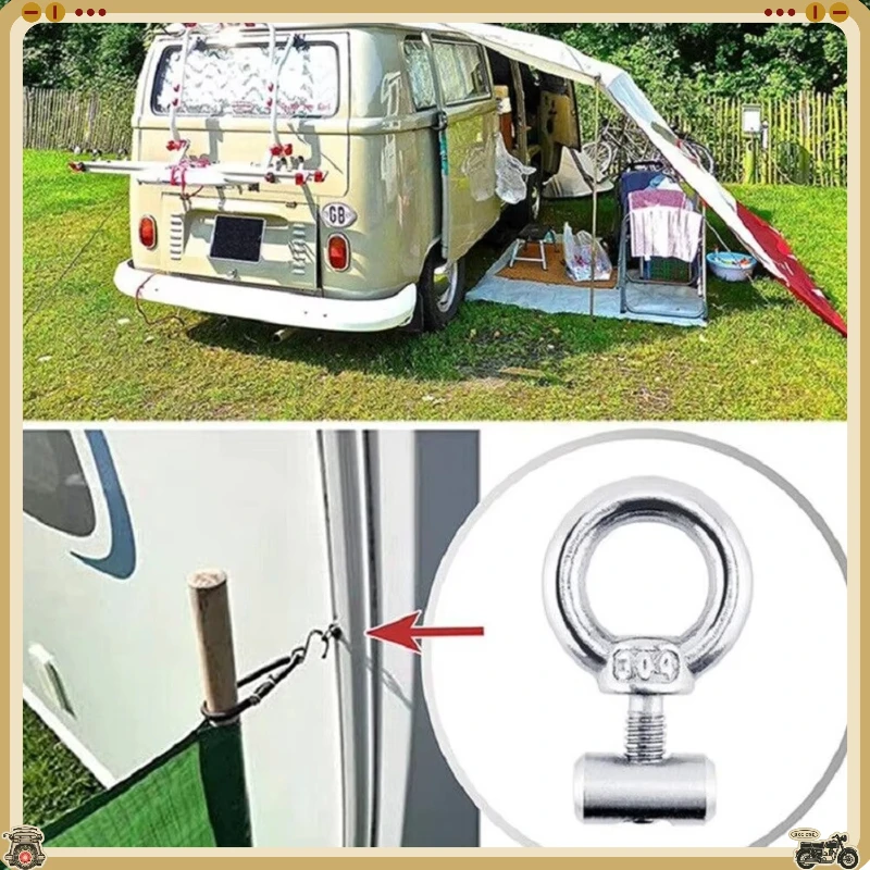 2pcs Awning Rail Stoppers 4mm Stops Motorhome Campervan Caravan Stainless Sliding Rail Track Lifting Ring Screw Slip Ring