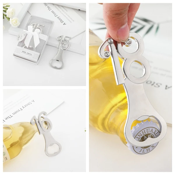 

25Pcs/lot 18th Bridal shower Party Favors For 15th Bottle Openers Birthday gifts and 50th Wedding anniversary gift 60th opener