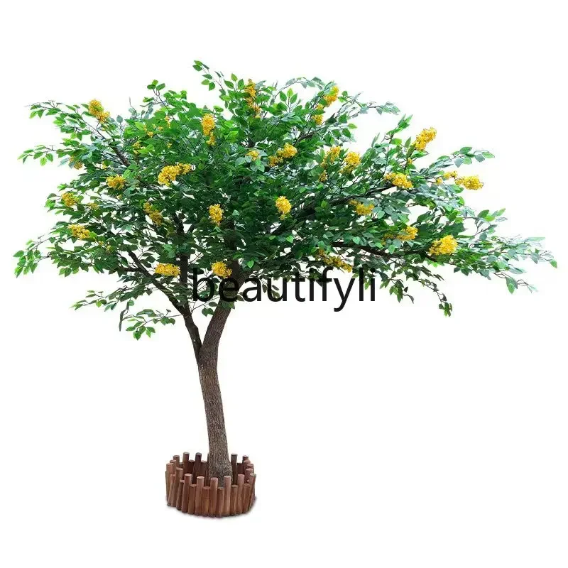 

D80 Simulated osmanthus wishing fake tree large plant, indoor living room rich happy decoration