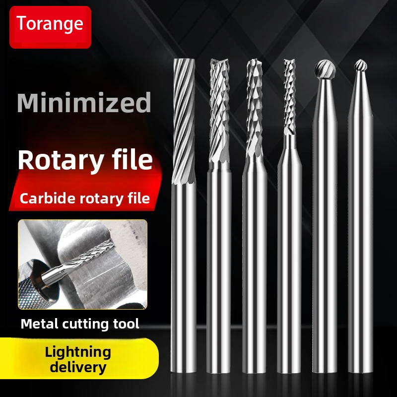 

Hard Alloy Rotary File Metal Polishing Head Micro Carving Blade for Woodworking Cylindrical Spherical Electric Milling Cutter