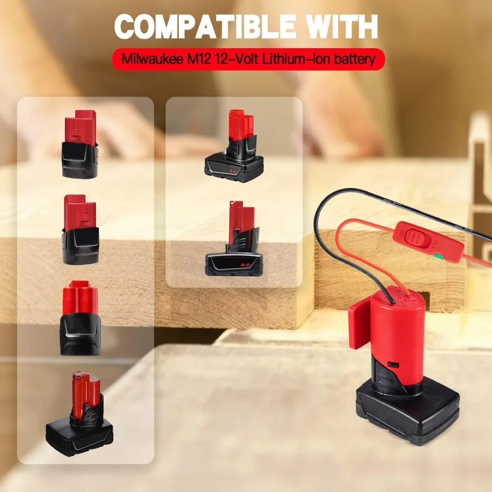 Imagem -05 - Adaptador de Bateria para Milwaukee Adaptador Power Wheel Kit Conversor 14 Calibres com Fusíveis e Terminais de Fio 12v