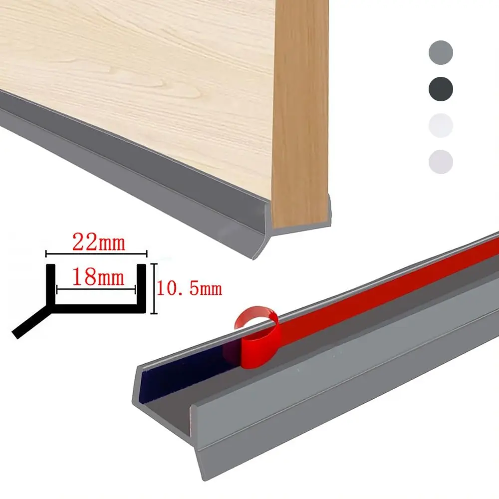 H Shaped Door Bottom Sealing Strip Silicone Soundproof Draught Excluder Self-adhesive Insect Prevention Weather Stripping