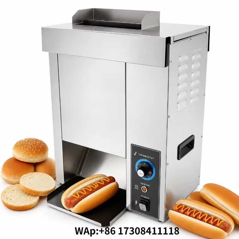 Easy Cleaning Stainless Steel Hamburger Bun Toaster Machine Electric Bread Warmer for Restaurant Kitchen