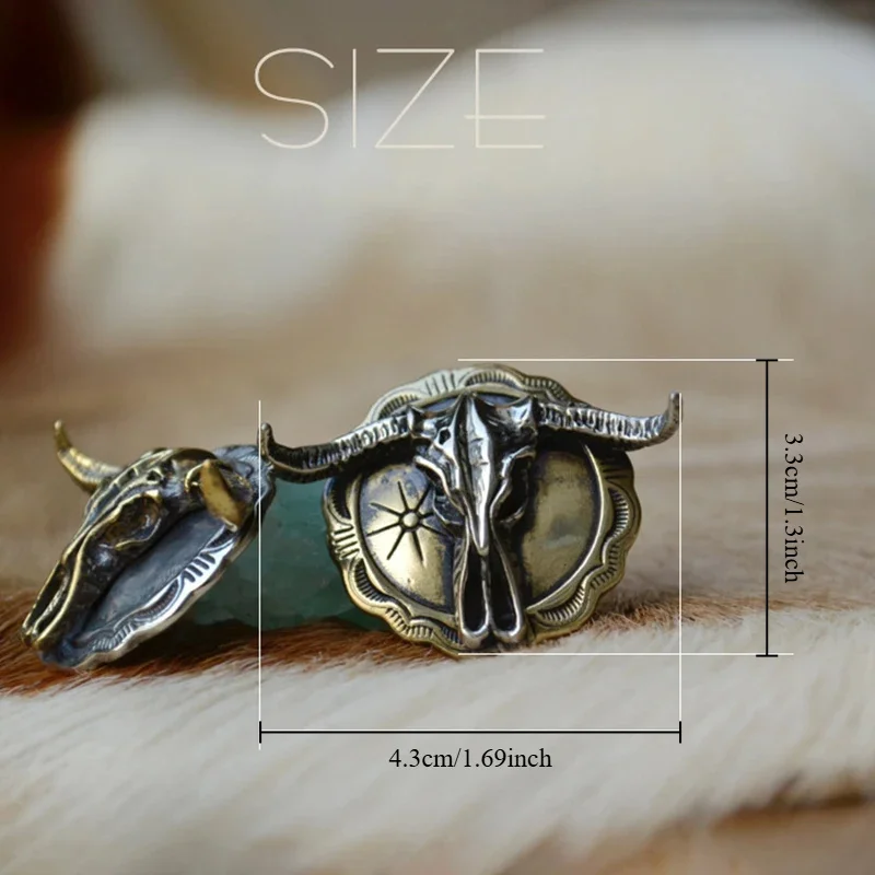 1 قطعة خمر النحاس الجاموس الجمجمة المسمار الخلفي عملة Concho البيسون الثور جور روديو الهندي كاوبوي الجلود الحرفية اكسسوارات