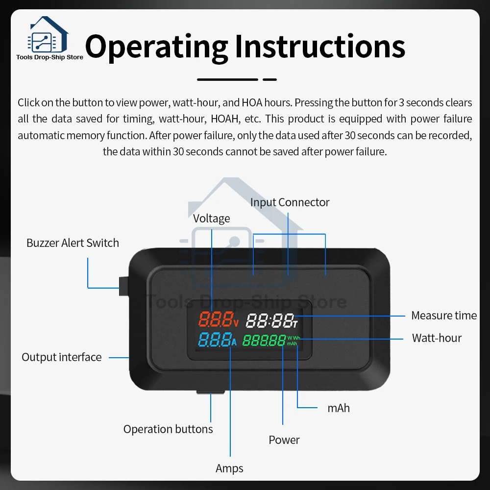 6 in 1 USB Tester Mobile Power Charging Treasure Tester Voltmeter Ammeter Detector Power Bank Charger Indicator DC4~30V 0~6.5A