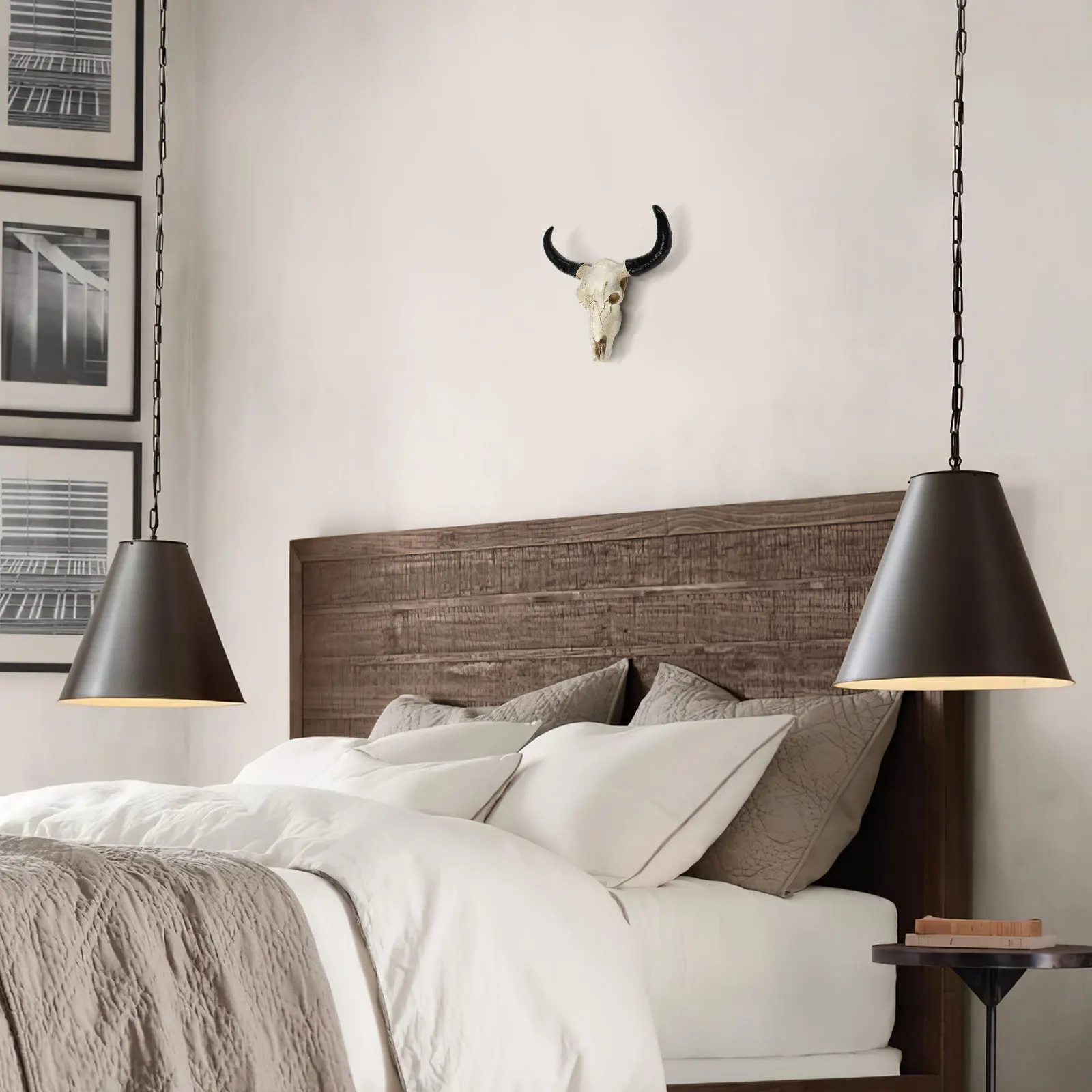

Bull Skull Wall Decor Resin Cow Skull Head Hanging nament Animal Wall Decor for Home Office Study Christmas
